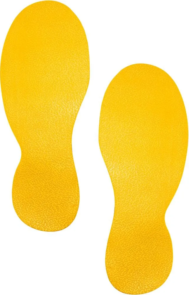 Marquage au sol DURABLE, forme « Empreinte » jaune autocollant