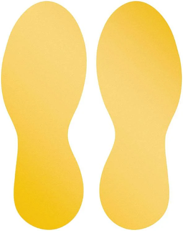 Marquage au sol DURABLE, amovible "Pied", 10 pièces (5 paires) 90x240x0,2