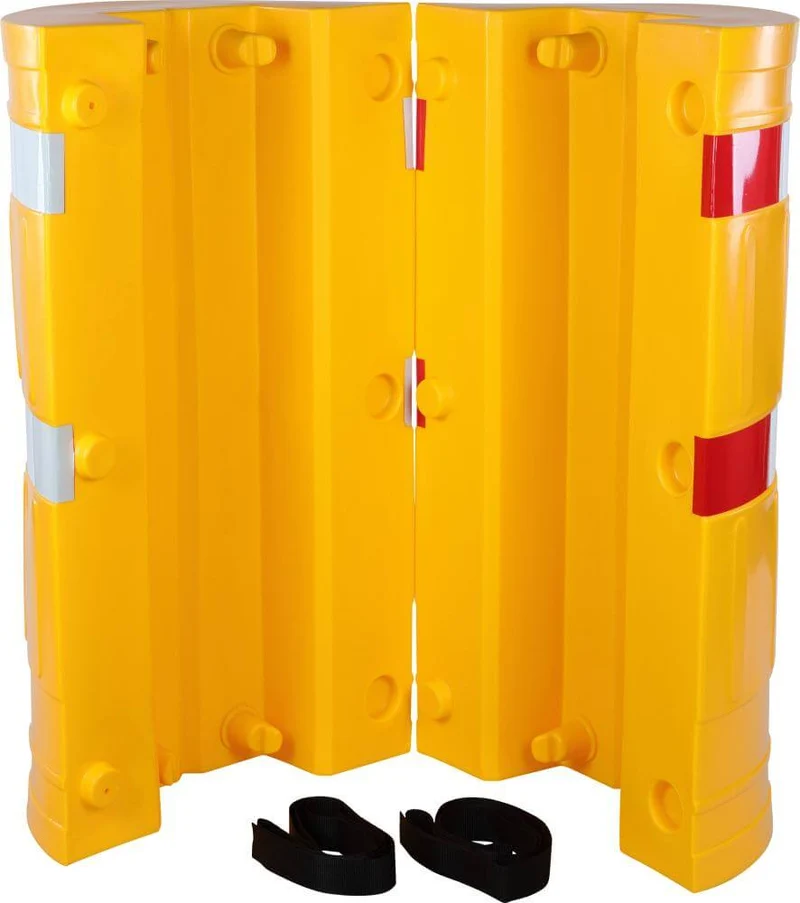 Protection de colonne DANCOP, D620 mm pour poteau B260xT260 mm jaune avec marquage d'avertissement Dancop
