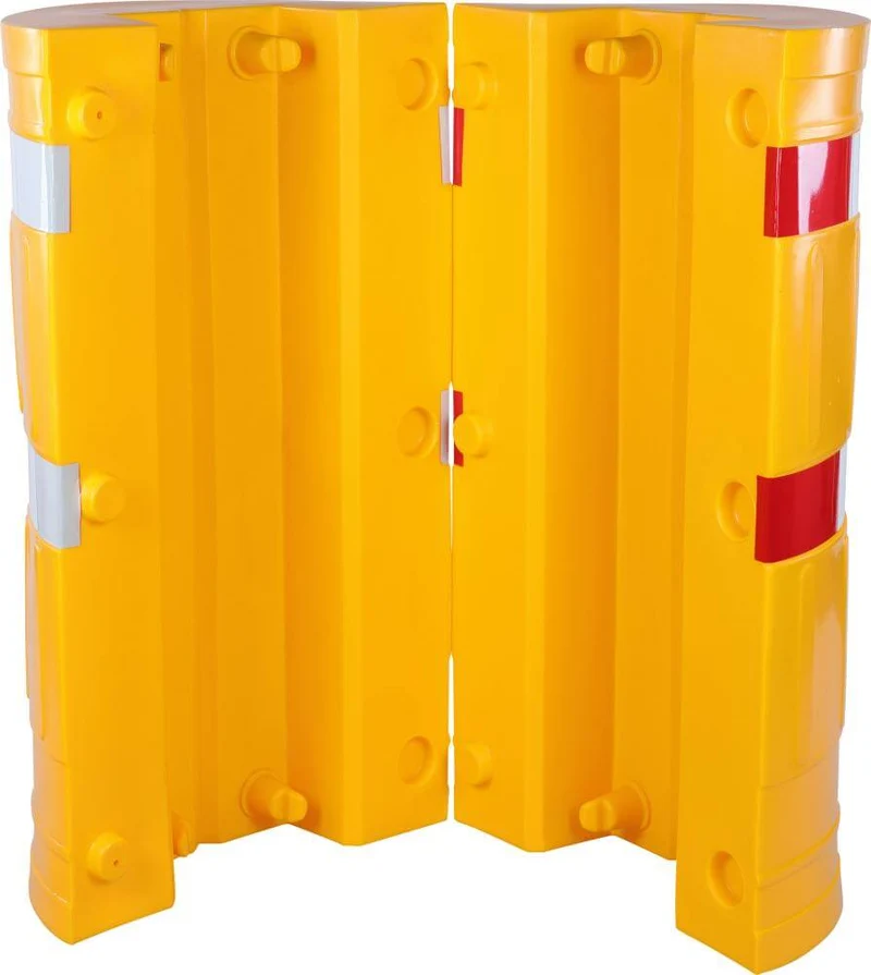 Protection de colonne DANCOP, D620 mm pour poteau B210xT210 mm jaune avec marquage d'avertissement Dancop