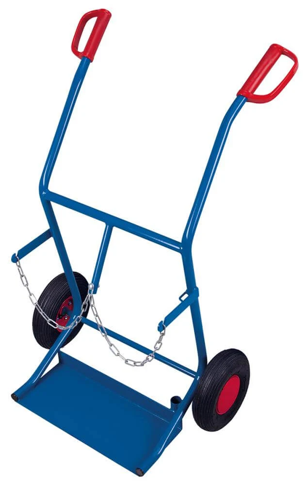 Chariot porte-bouteilles en acier VARIOFIT, 150 kg, 2x20 l, roues pneumatiques VarioFit