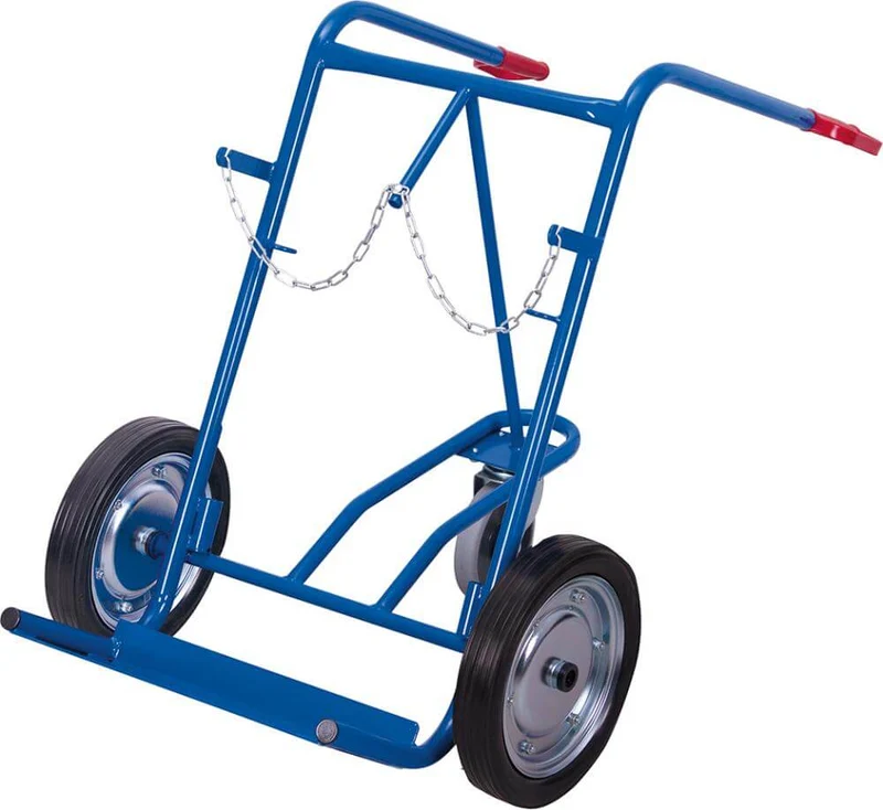 Chariot porte-bouteilles en acier VARIOFIT, 150 kg, 2 x 40-50 l en caoutchouc, barres de support VarioFit