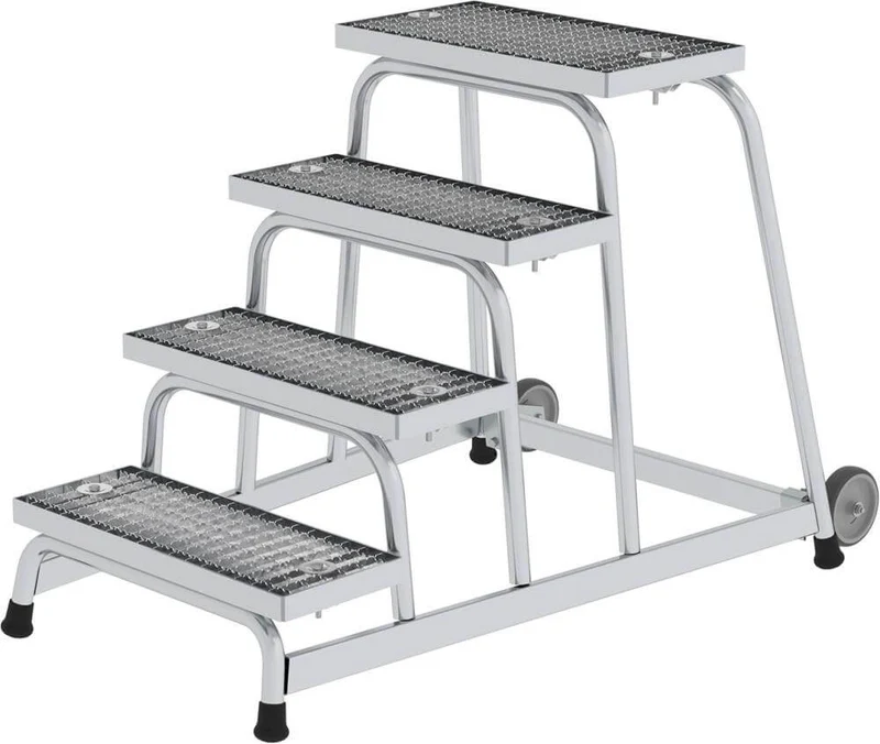 Podium de travail en aluminium MUNK, 4 marches sans main courante Hauteur du podium 0,80 m Hauteur de travail jusqu'à 2,80 m