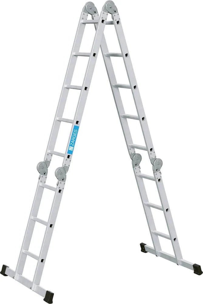 Échelle polyvalente ZARGES, Multitec M en 4 parties, 2x3/2x4 échelons