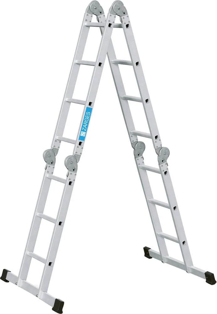 Échelle polyvalente ZARGES, Multitec M en 4 parties, 2x3/2x4 échelons