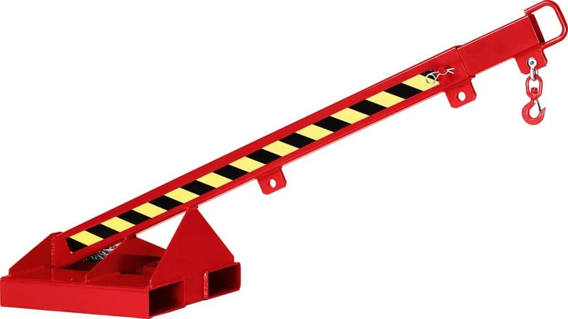 Bras de charge NEUTRE, type RLH-T 1, extensible 5 fois, 1000 kg, inclinaison 25°, max. 2370 mm, rouge feu RAL 3000