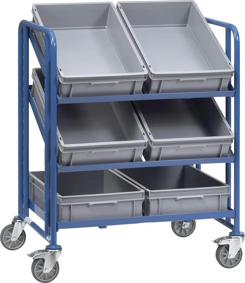 Chariot porte-bacs Euro FETRA, 2392 6 bacs, 820x610mm