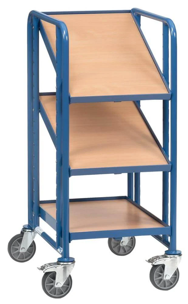 Chariot caisse euro FETRA, 2381 200kg 3 étagères 610x410mm bois Fetra