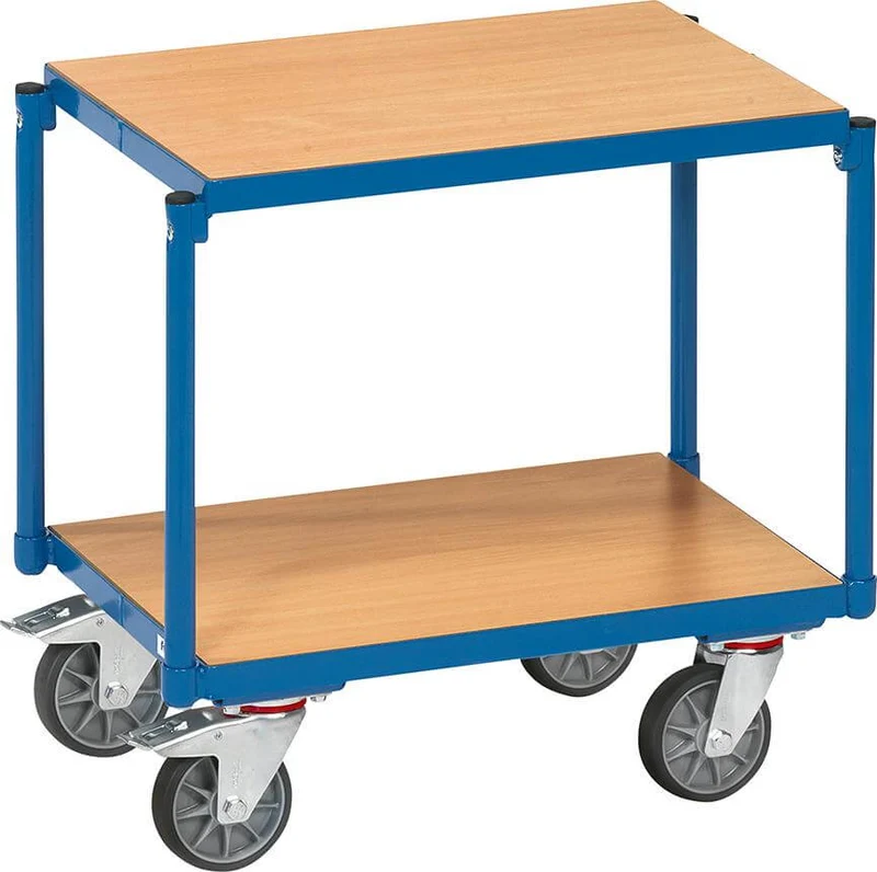 Chariot à étagères FETRA, 13550, 250 kg, 2 étagères, 610 x 410 mm, bois, Fetra