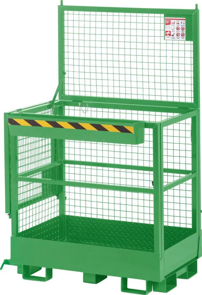 Panier de travail NEUTRE, type RAK-Duo 1200x800x1950 mm capacité de charge 300 kg RAL 6018 jaune-vert