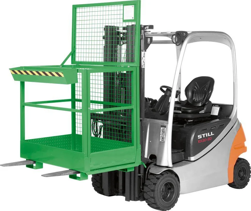 Panier de travail NEUTRE, type RAK 1200x800x1900 mm capacité de charge 300 kg RAL 6018 jaune-vert