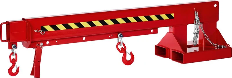 Bras de grue NEUTRE, type RKA-5, extensible 6 fois, 5000 kg, non réglable, 2220-3720 RAL 3000 rouge feu
