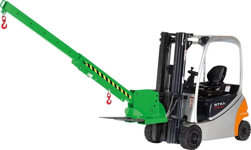 Bras de grue NEUTRAL, type RKT-5 extensible 6 fois, 5000 kg, réglable 5 fois, 2260-3760, RAL 6018 vert-jaune.