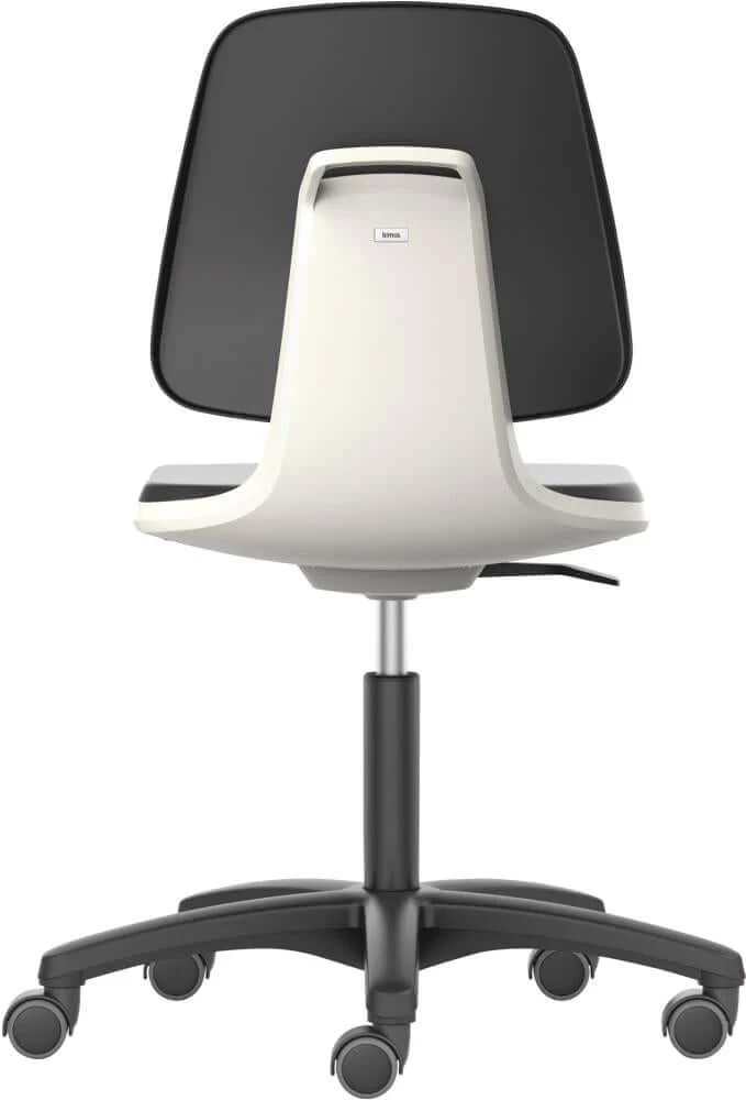 BIMOS, Chaise de travail Bimos Labsit 2, PU blanc hauteur d'assise 450-650 mm avec roulettes
