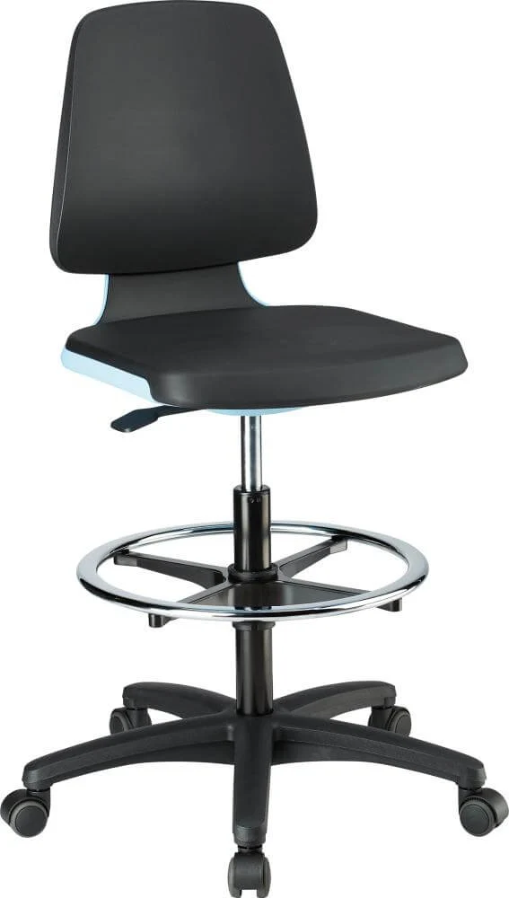 BIMOS, Chaise de travail Bimos Labsit 4, PU bleu hauteur d'assise 560-810 mm