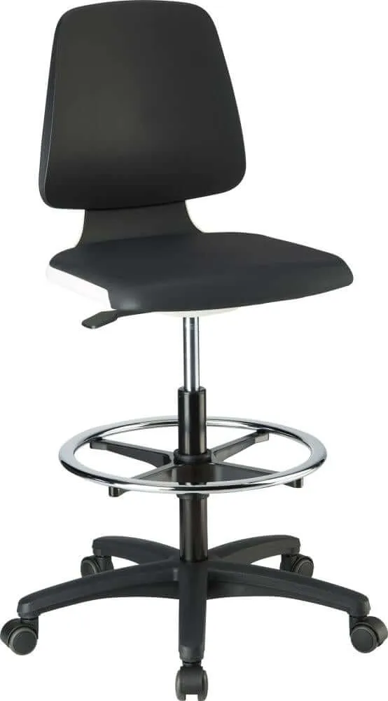 BIMOS, Bimos chaise de travail Labsit 4, cuir K blanc hauteur d'assise 560-810 mm