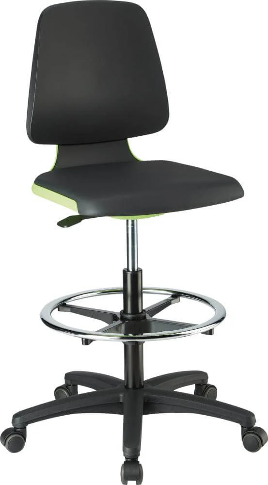 BIMOS, Chaise de travail Bimos Labsit 4, cuir K vert, hauteur d'assise 560-810 mm