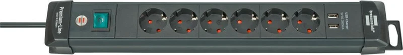 Multiprise BRENNENSTUHL, 6 prises H05VV-F3G1,5 3m Premium-Line USB Brennenstuhl