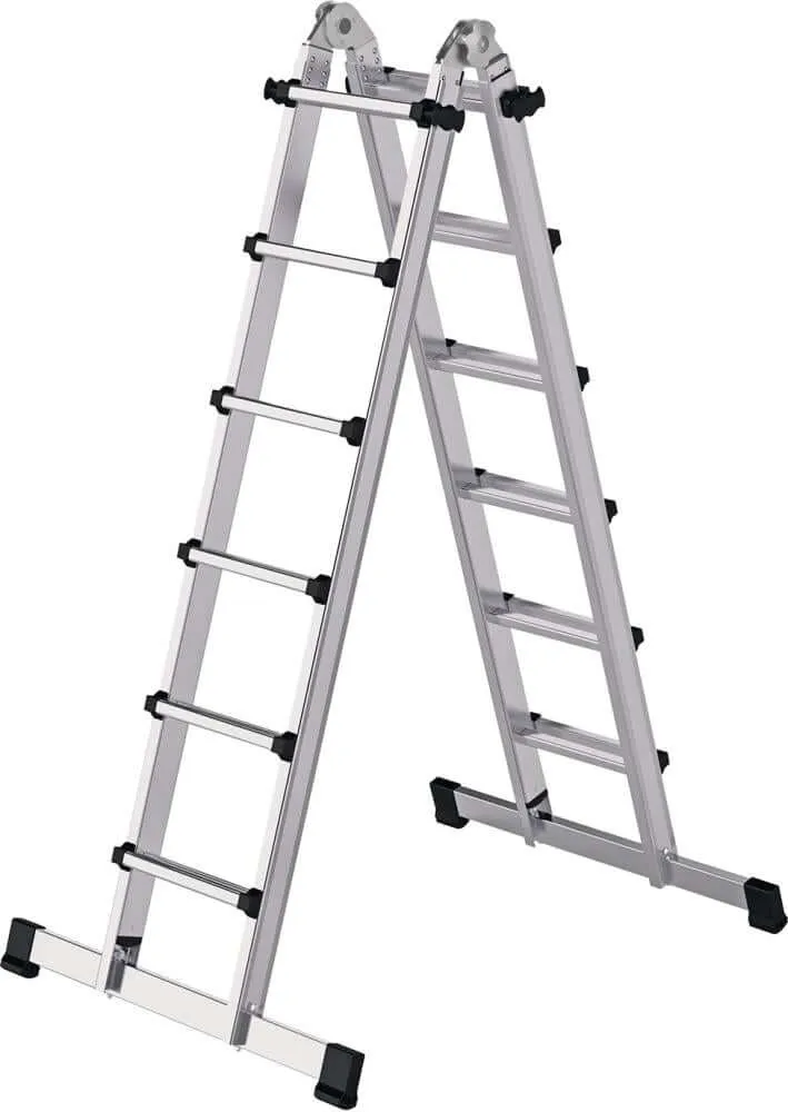 Échelle multifonctionnelle en aluminium MUNK, 4x3 échelons, hauteur de plate-forme 0,99 m, hauteur de travail jusqu'à 4,80 m
