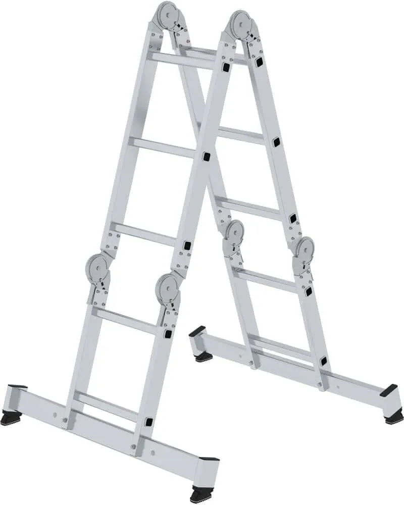 Échelle multifonctionnelle en aluminium MUNK, 2x2 + 2x3 échelons, hauteur de plate-forme 0,63 m, hauteur de travail jusqu'à 4,00 m