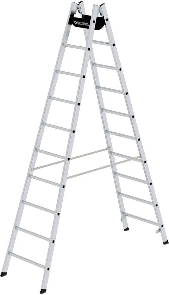 Échelle en aluminium MUNK, 2x10 échelons Longueur de l'échelle 2,95 m Hauteur de travail jusqu'à 4,35 m