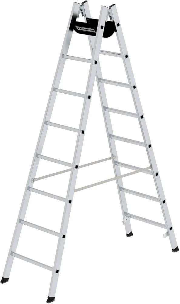 Échelle en aluminium MUNK, 2x8 échelons Longueur de l'échelle 2,40 m Hauteur de travail jusqu'à 3,80 m