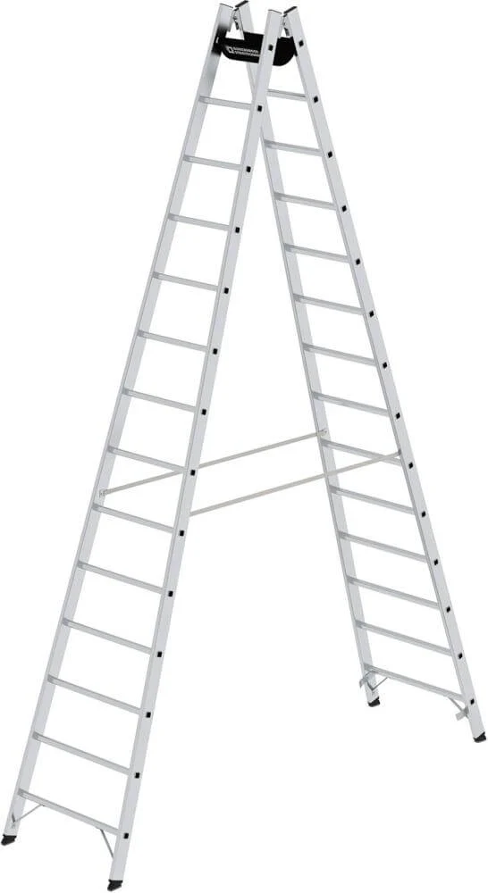 Échelle en aluminium MUNK, 2x14 échelons Longueur de l'échelle 4,07 m Hauteur de travail jusqu'à 5,40 m