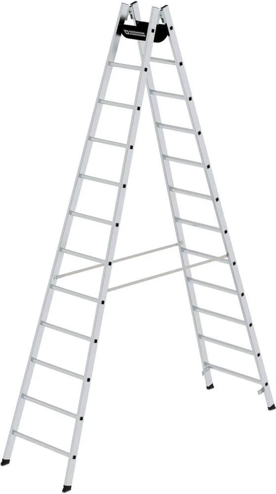 Échelle en aluminium MUNK, 2x12 échelons Longueur de l'échelle 3,51 m Hauteur de travail jusqu'à 4,85 m