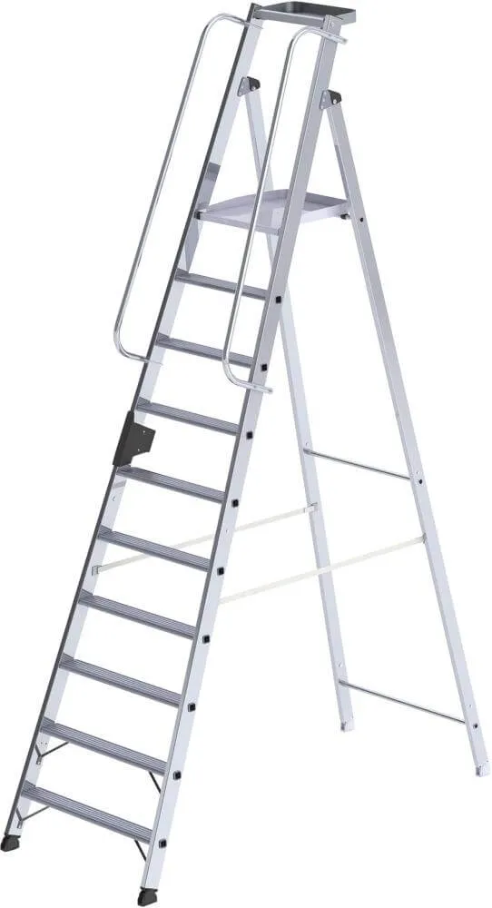 Échelle en aluminium MUNK, 10 marches Hauteur totale 3,05 m Hauteur de travail jusqu'à 4,35 m