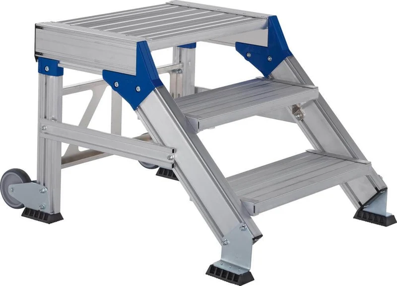 Plate-forme d'escalier ZARGES, mobile 45G2 marches 600 mm de large hauteur 0,40 m