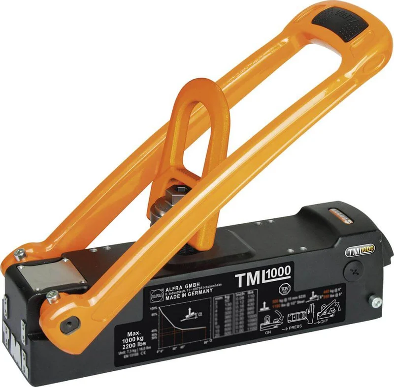 Aimant de levage NEUTRE, TML 1000, capacité de charge max. 1000 kg, L 118 x P 470 x H 335 mm