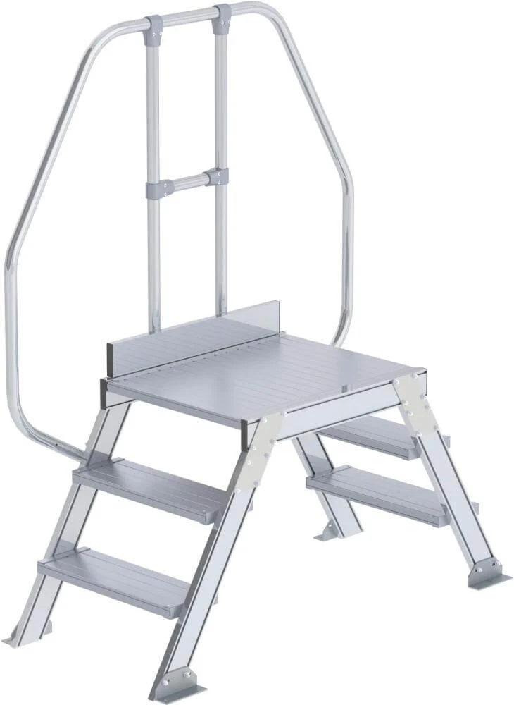 Passerelle MUNK, 60 degrés 3 marches B 600 mm hauteur libre 680 mm débord 1850 mm