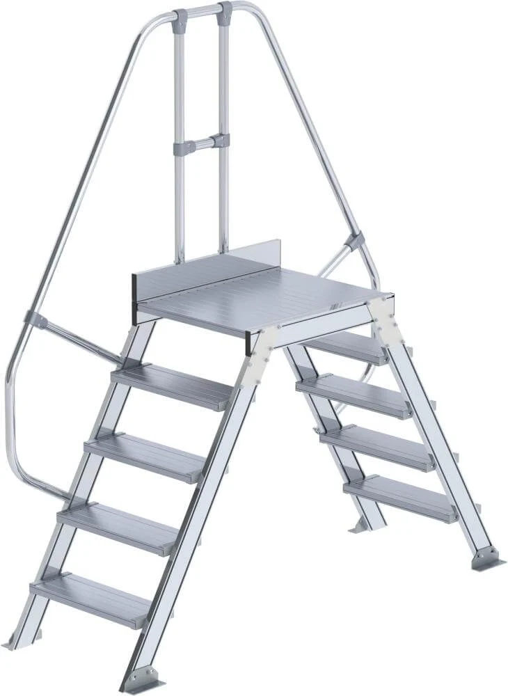 Passerelle MUNK, 60 degrés 5 marches B 600 mm hauteur libre 1170 mm débord 2340 mm
