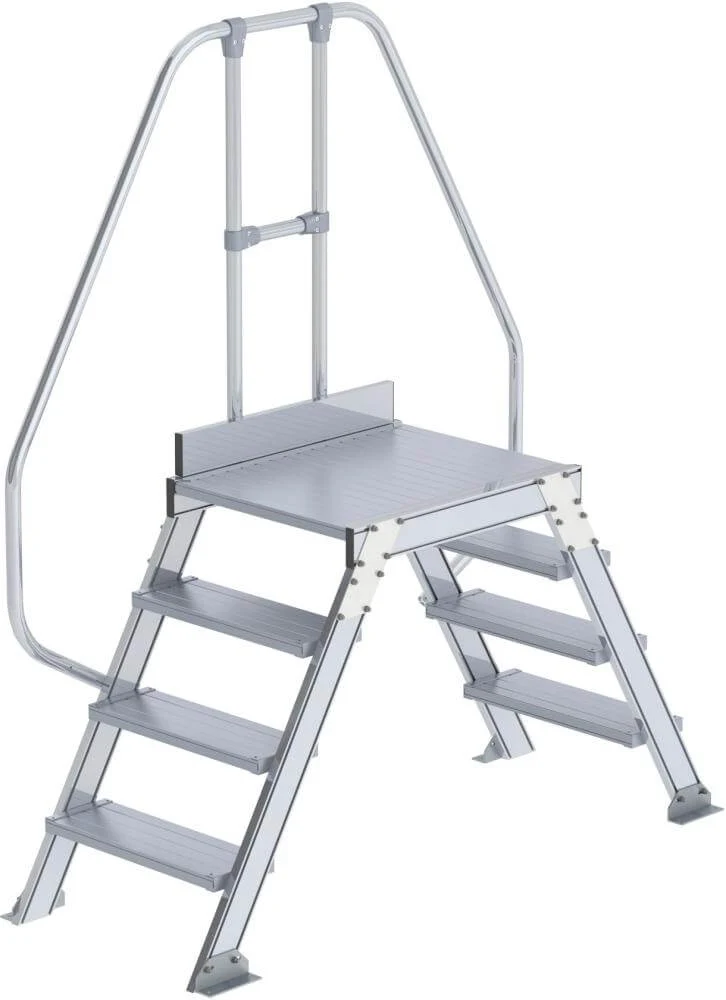 Passerelle MUNK, 60 degrés 4 marches B 600 mm hauteur libre 930 mm débord 2080 mm