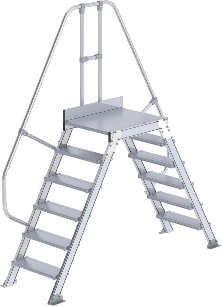 Passerelle MUNK, 60 degrés 6 marches B 600 mm hauteur libre 1420 mm débord 2650 mm