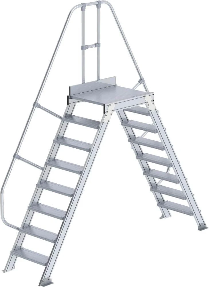 Passerelle MUNK, 60 degrés 8 marches B 600 mm hauteur libre 1890 mm débord 3180 mm