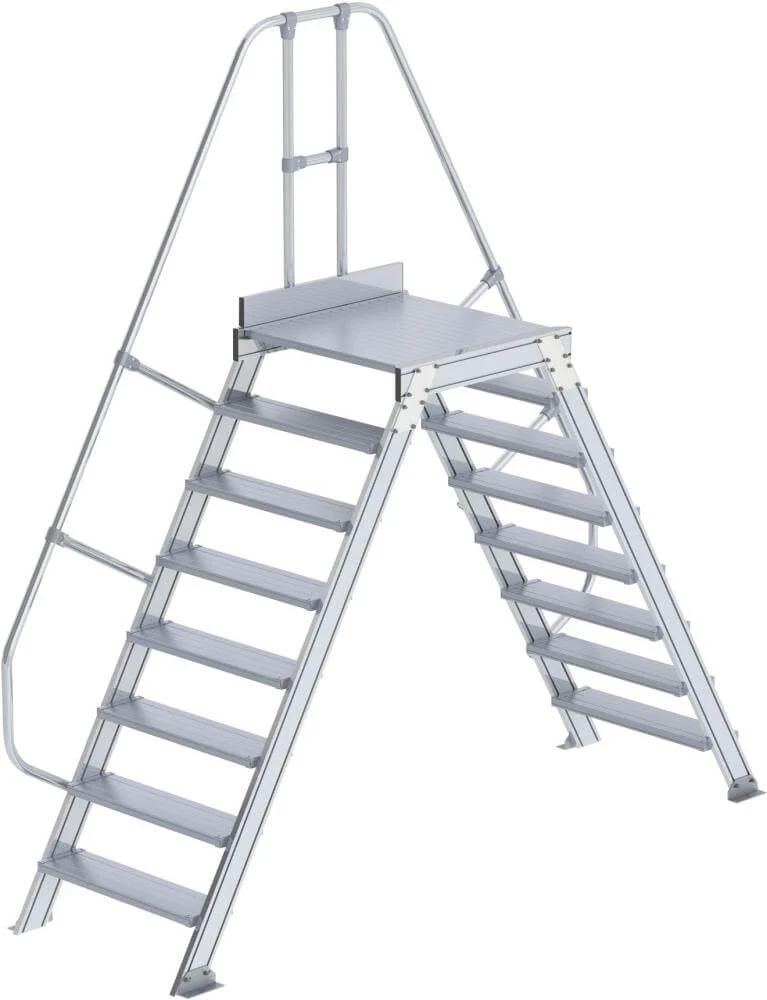 Passerelle MUNK, 60 degrés 8 marches B 800 mm hauteur libre 1890 mm débord 3180 mm