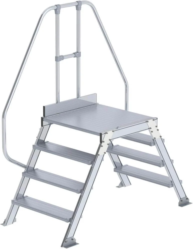 Passerelle MUNK, 60 degrés 4 marches B 800 mm hauteur libre 930 mm débord 2080 mm