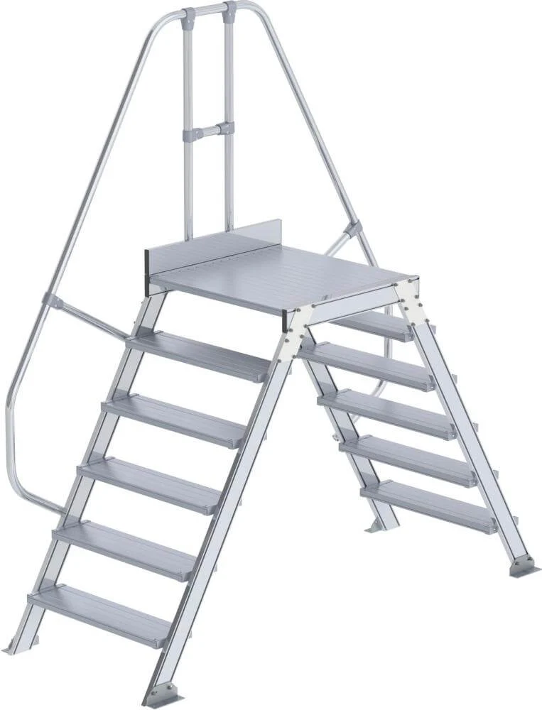 Passerelle MUNK, 60 degrés 6 marches B 800 mm hauteur libre 1420 mm débord 2650 mm