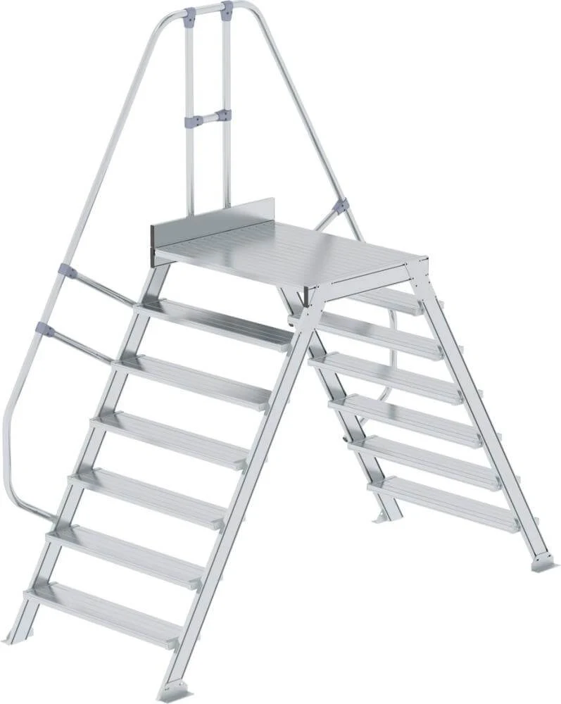 Passerelle MUNK, 60 degrés 7 marches B 1000 mm hauteur libre 1660 mm débord 2910 mm