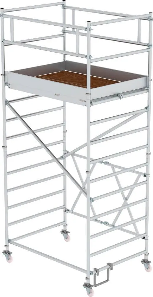 Échafaudage pliant en aluminium MUNK, plateforme B1800xT1350 mm hauteur de plateforme 3,00 m hauteur de travail jusqu'à 5,00 m