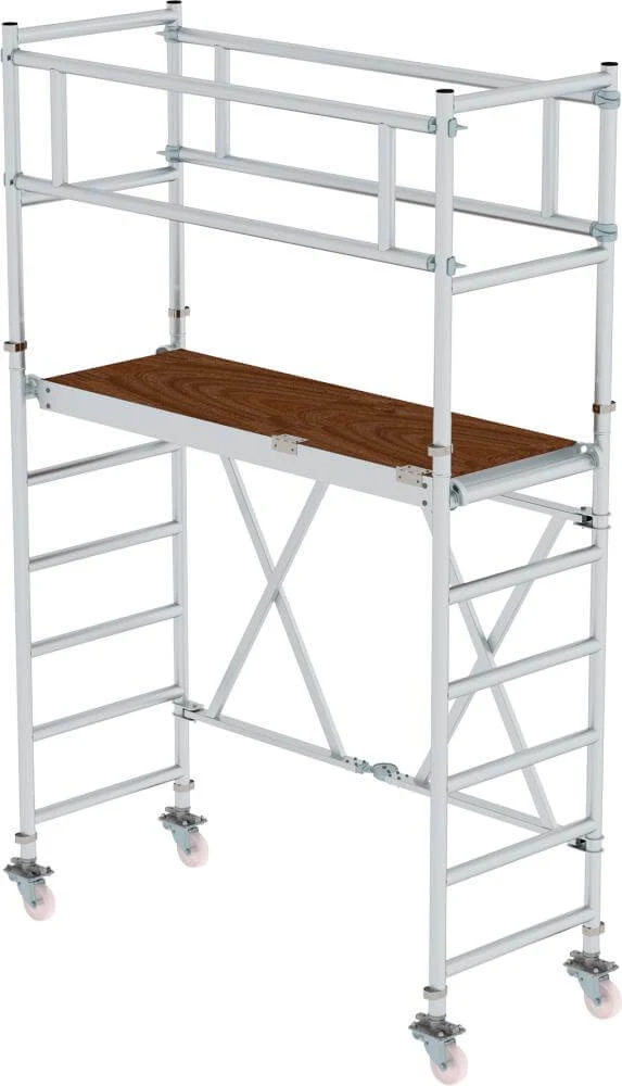 Échafaudage pliant en aluminium MUNK, plateforme B1800xT750 mm hauteur de plateforme 1,80 m hauteur de travail jusqu'à 3,80 m