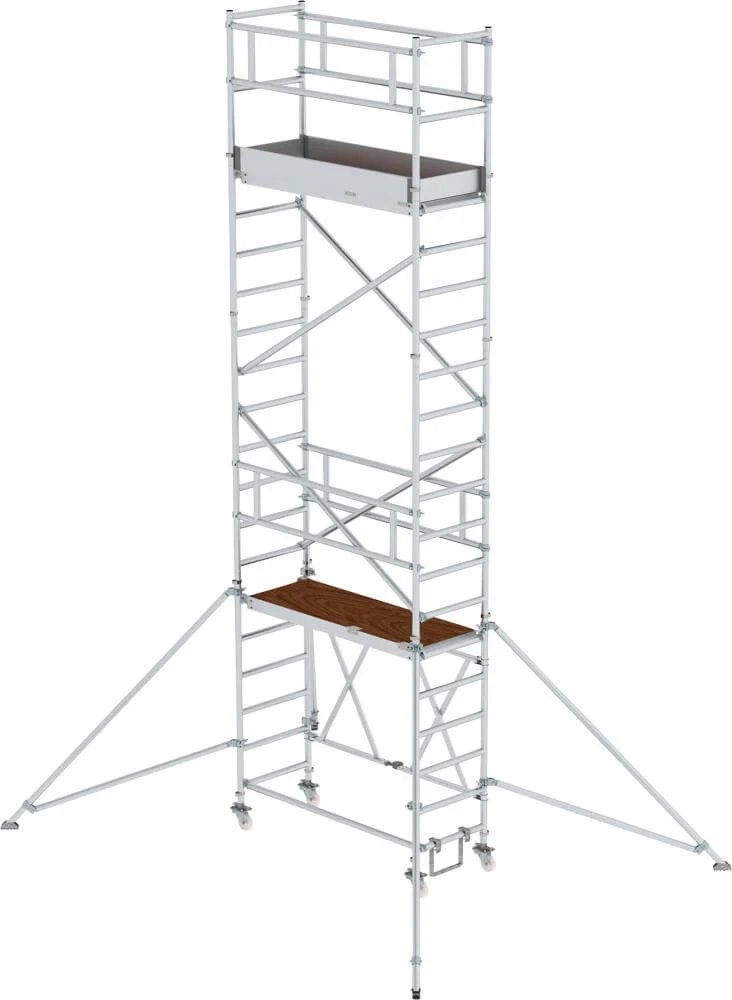 Échafaudage pliant en aluminium MUNK, plateforme B1800xT750 mm hauteur de plateforme 4,80 m hauteur de travail jusqu'à 6,80 m