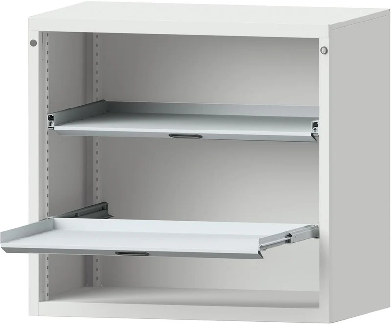 Tablette coulissante ANKE, B900xP603mm RAL 7035 Capacité de charge 200 kg