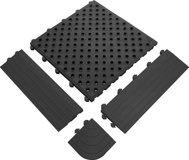 Tapis antifatigue COBA, pièce d'angle Fatigue Lock bord noir