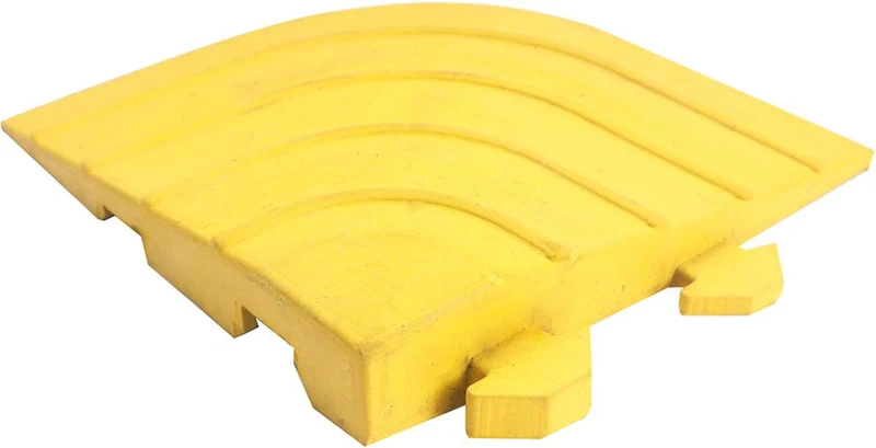Tapis antifatigue COBA, pièce d'angle Fatigue Lock bord jaune