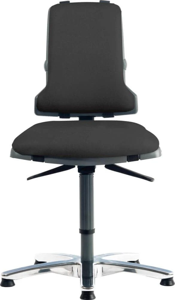 BIMOS, Chaise de travail Bimos 9816-2571 Sintec 160 hauteur d'assise 450-600 mm patins, cuir synthétique noir