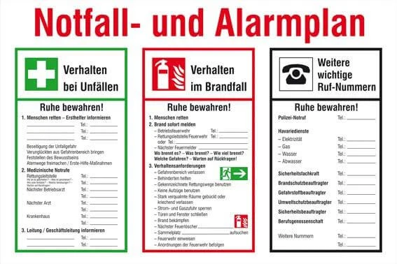 Plan d'urgence NEUTRE et d'alarme L600xH400 mm plastique