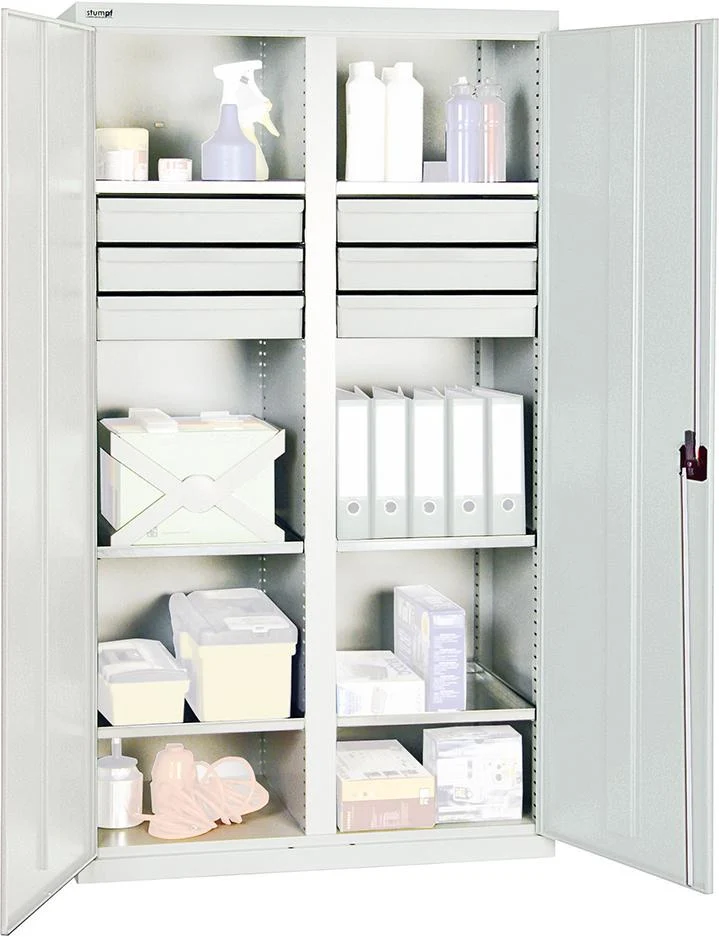 Armoire à outils STUMPF, S2000 RAL 7035/7035 6 étagères à bacs 6 tiroirs 100 mm