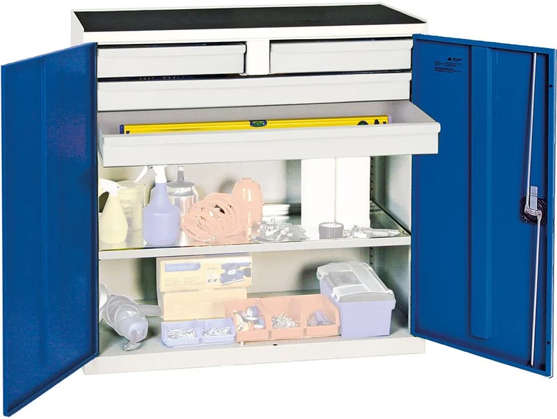 Armoire à outils STUMPF, S2000 RAL 7035/5010 4 tiroirs 1 étagère-bac
